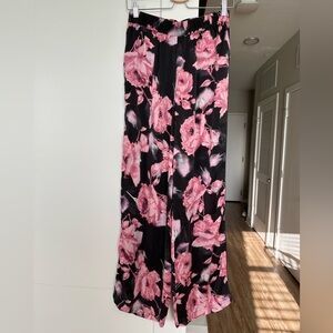 Victoria's Secret Black and Pink Floral pajamas pants